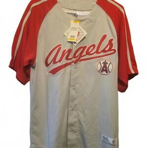 DYNASTY MLB Los Angeles Angels Button-Down Jersey Medium NEW WITH TAGS